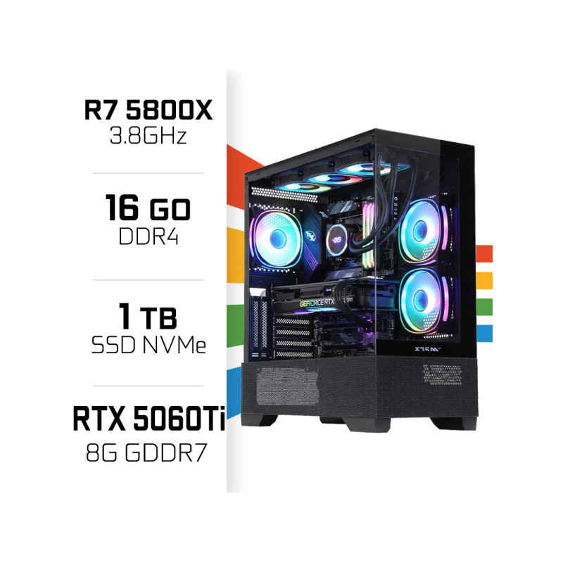PC Gamer Ultrapc Ryzen 7 5800X/16GB/1TB SSD/RTX5060Ti 8G