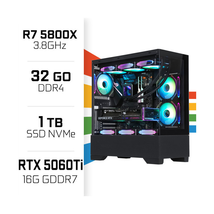 PC Gamer UltraPC Ryzen 7 5800X/1TB SSD/32GB/RTX5060 Ti 16G AMD Ryze...