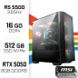 PC Gamer POWERED BY MSI Ryzen 5 5500 /16GB/512GB SSD/RTX5050