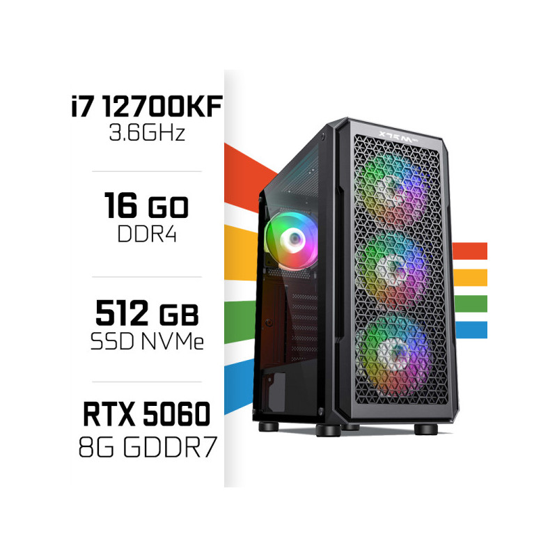 PC Gamer UltraPC Intel Core i7 12700KF/512GB SSD/16GB DDR4/RTX5060