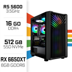 SETUP Gamer Essential R5 5600 RX6650XT + XGC-120 + X24G14IFF 144Hz ...