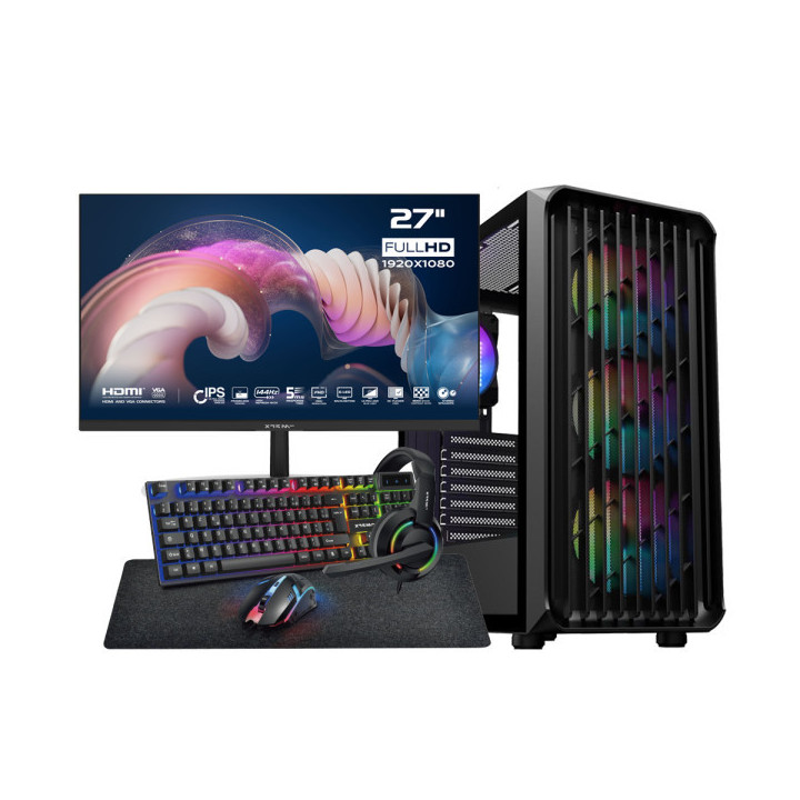 SETUP Gamer Essential R7 5700X RX6700 + XGC-120 + X27G14IFF 27" 144...