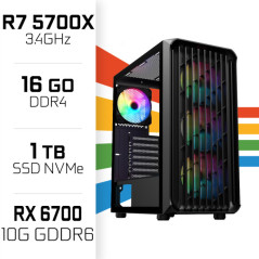 SETUP Gamer Essential R7 5700X RX6700 + XGC-120 + X27G14IFF 27" 144...