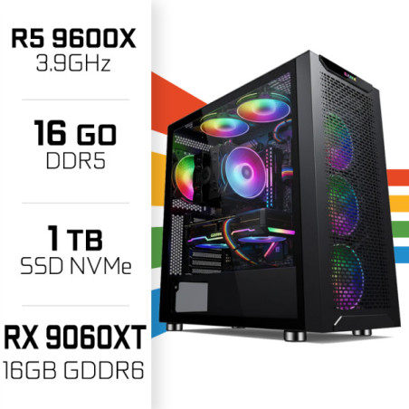PC Gamer UltraPC Ryzen 5 9600X/16GB DDR5/1TB SSD/RX9060XT 16GB
