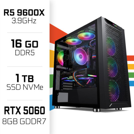 PC Gamer UltraPC Ryzen 5 9600X/16GB DDR5/1TB SSD/RTX5060 AMD Ryzen ...