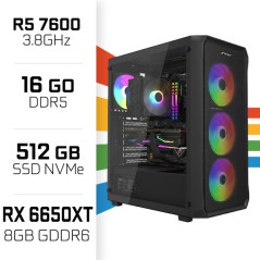 PC Gamer UltraPC Ryzen 5 7600/16GB DDR5/512GB SSD/RX6650XT AMD Ryze...