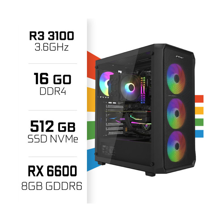 PC Gamer UltraPC Ryzen 3 3100/16GB/512GB SSD/RX6600 AMD Ryzen 3 Ult...
