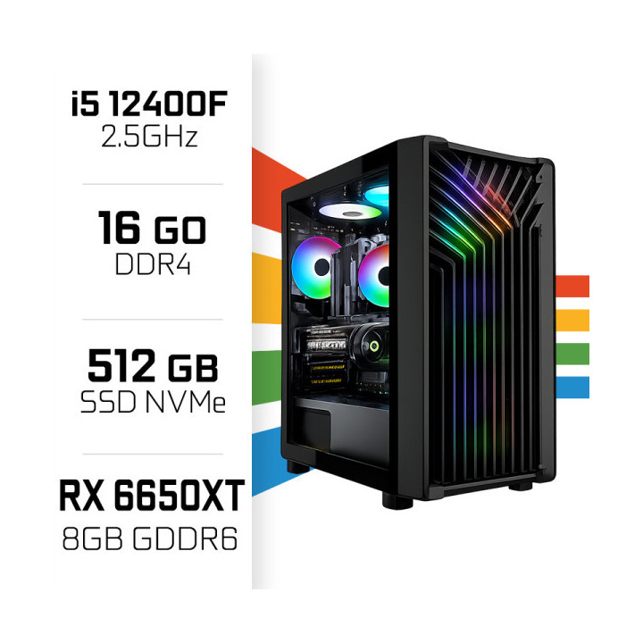 PC Gamer UltraPC i5 12400F/16GB/512GB SSD/RX6650XT 8GB Intel Core i...