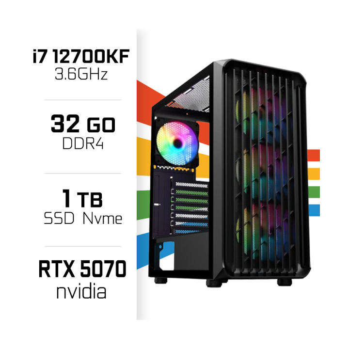 PC Gamer UltraPC Core i7 12700KF/1TB SSD/32GB/RTX5070 Intel Core i7...