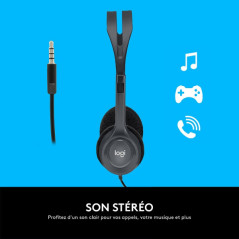 Logitech Stereo Headset H111 Casques Logitech Maroc