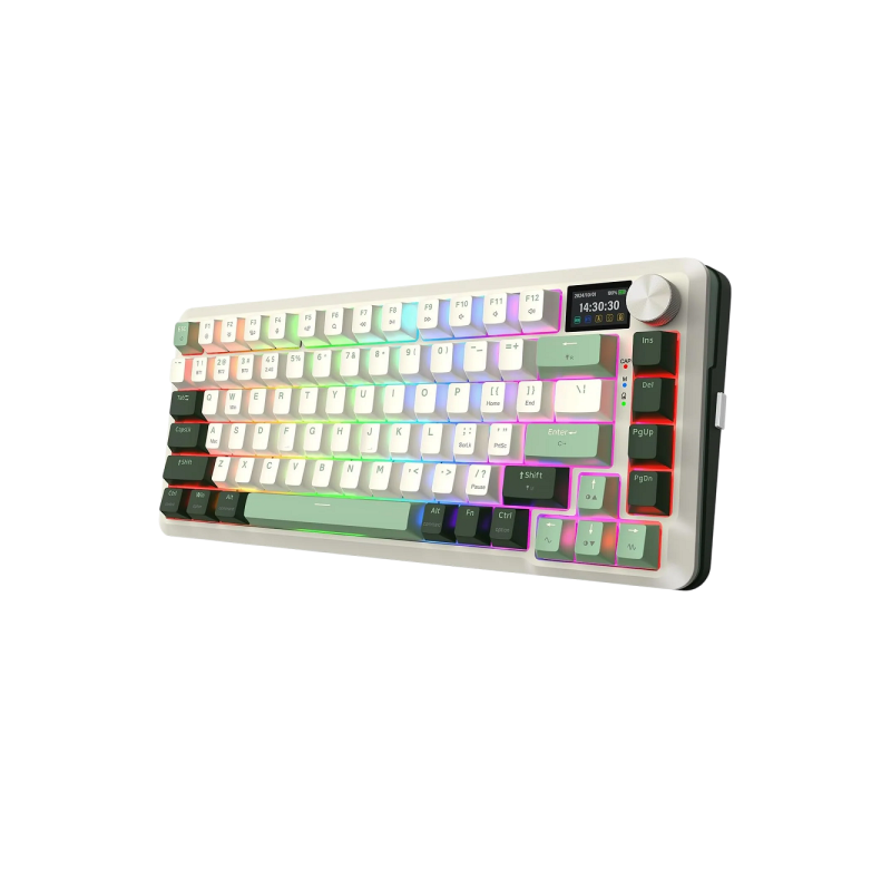 Redragon K708 Pro LCD Wireless Mechanical Keyboard (White Green)