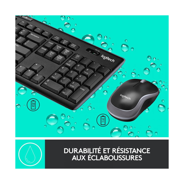 Logitech Desktop MK270 Sans-fil (AZERTY) Kits claviers/souris Logit...