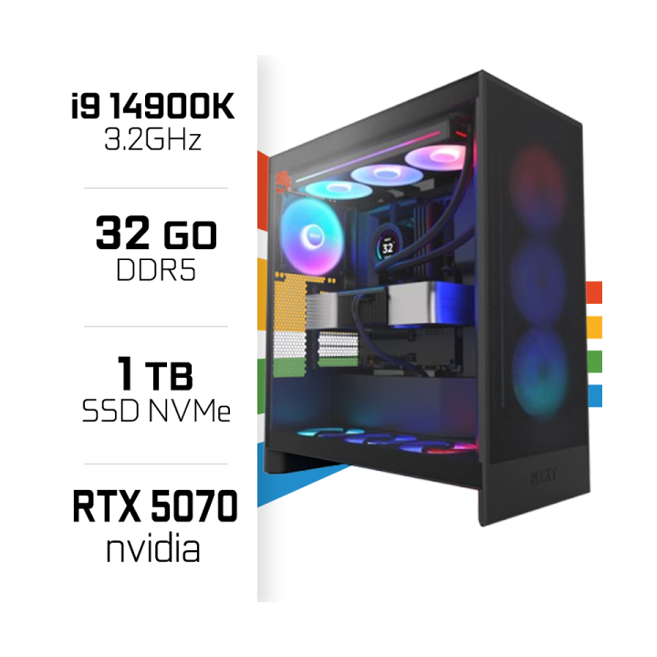 PC Gamer i9 14900K/1TB SSD/32GB DDR5/RTX5070 PC Gamer Avancé UltraP...