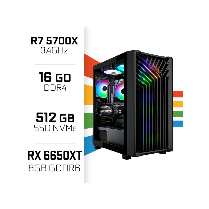 PC Gamer UltraPC Ryzen 7 5700X/16GB/512GB SSD/RX6650XT