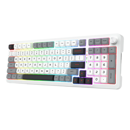 Redragon K688 Pro Wireless Mechanical Keyboard (White/Gray/Black)