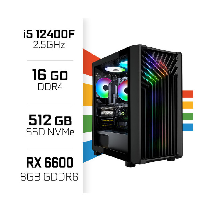 PC Gamer UltraPC Core i5 12400F/512GB SSD/16GB/RX6600 Intel Core i5...