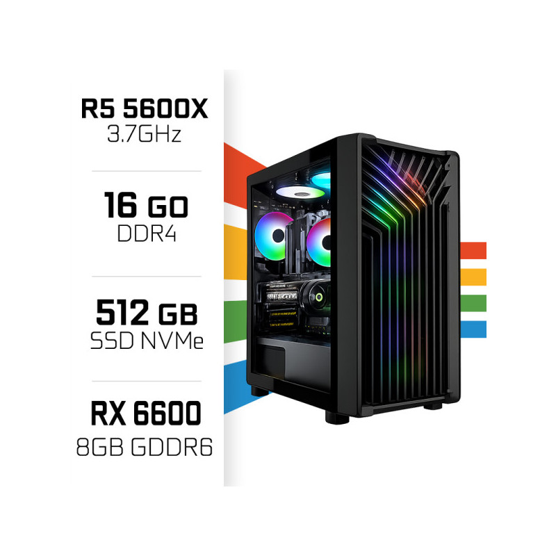 PC Gamer UltraPC Ryzen 5 5600X/16GB/512GB SSD/RX6600 8GB
