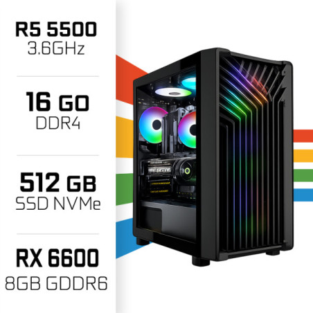 PC Gamer UltraPC Ryzen 5 5500 /16GB/512GB SSD/RX6600 AMD Ryzen 5 Ul...