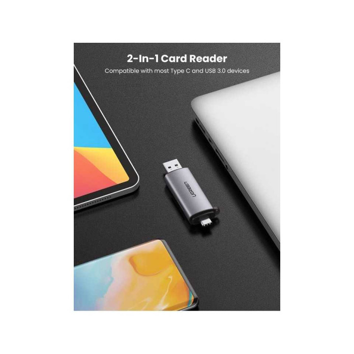 Ugreen Lecteur carte mémoire SD/TF USB-C & USB3.0 (50706) Clés USB ...