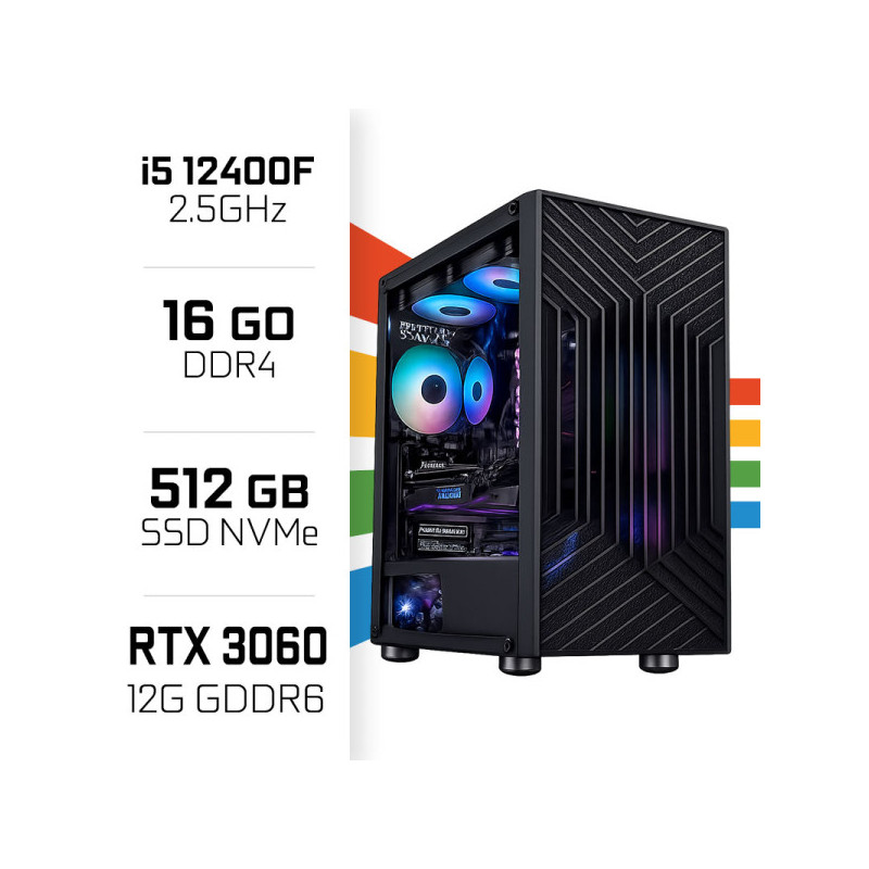 PC Gamer UltraPC Core i5 12400F/512GB SSD/16GB/RTX3060 12GB