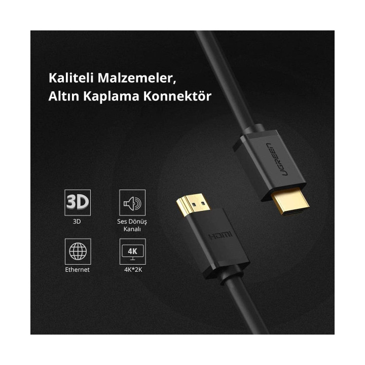 Ugreen Cable HDMI Male to Male 3M (10108) Connectique 10108