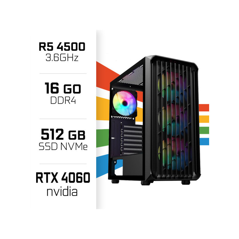 PC Gamer UltraPC Ryzen 5 4500/16GB/512GB SSD/RTX4060
