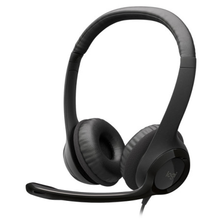 Logitech USB Headset H390 Black Casques Logitech Maroc