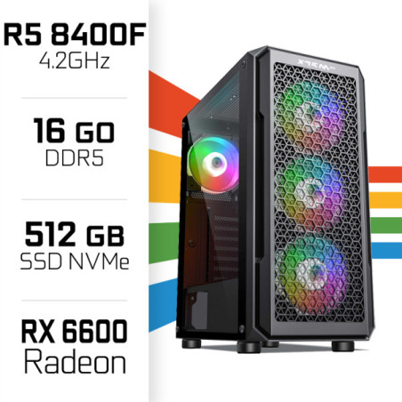 PC Gamer UltraPC Ryzen 5 8400F/512GB SSD/16GB/RX6600