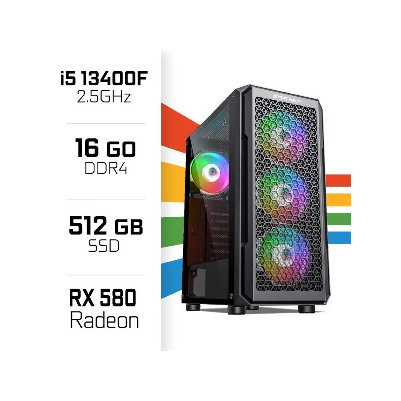 Gamer UltraPC Intel Core i5 13400F/512GB SSD/16GB/RX580