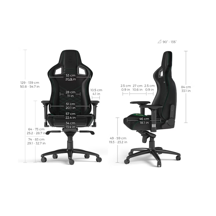 Noblechairs EPIC Black/Green Chaise gamer Noblechairs Maroc