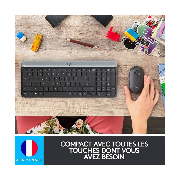 Logitech Desktop MK470 Sans-fil (AZERTY) Kits claviers/souris Logit...