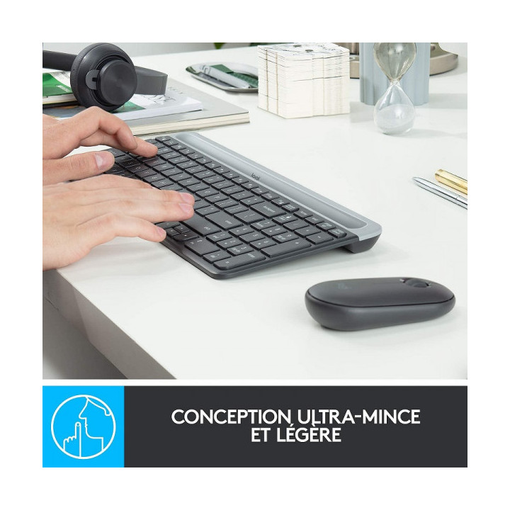 Logitech Desktop MK470 Sans-fil (AZERTY) Kits claviers/souris Logit...
