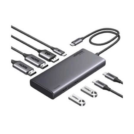 Ugreen Station d'accueil USB-C 8 en 1 (HDMI*2 + DP) Connectique 35625