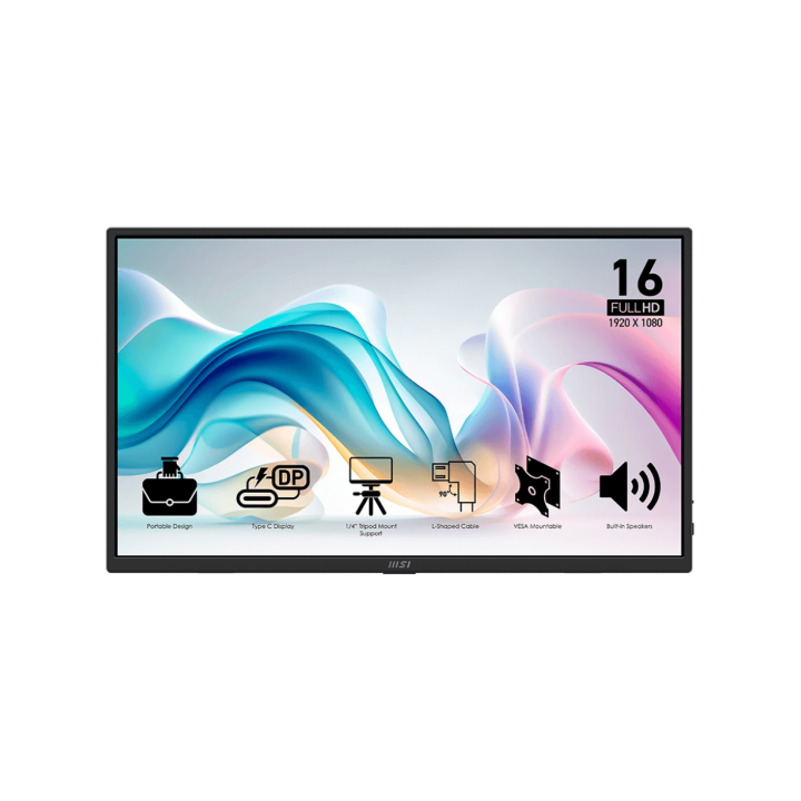 MSI PRO MP165 E6 15,6″ 60Hz 4ms IPS FHD Moniteurs portables MSI Maroc