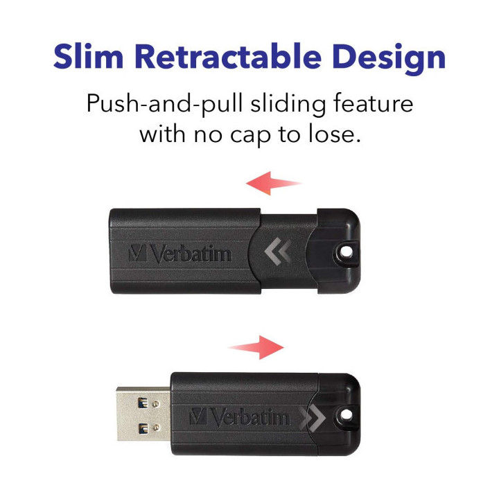 Verbatim Clé USB PinStripe 3.0 de 128 Go Noire Stockage externe VER...