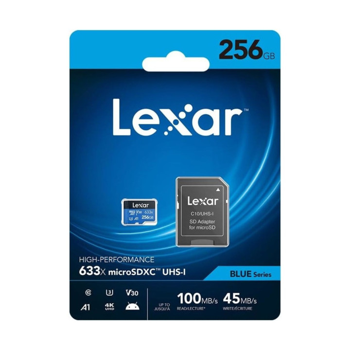 Lexar Haute Performance 256 Go 633x microSDXC UHS-I Disques durs ex...