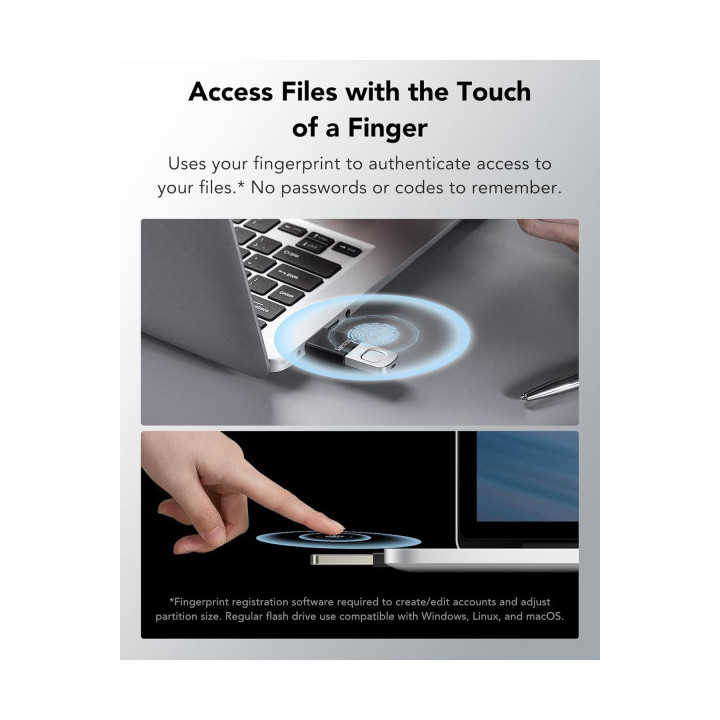 Lexar JumpDrive Fingerprint F35 Pro 3.0 64GB Clé USB Stockage exter...