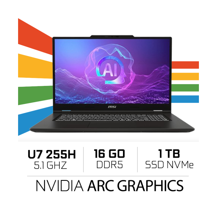 MSI Venture 14 AI A2HMG-036MA Intel Ultra 7-255H/16Go DDR5/1TB SSD/...