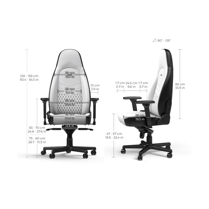 Noblechairs ICON White/Black Chaise gamer Noblechairs Maroc