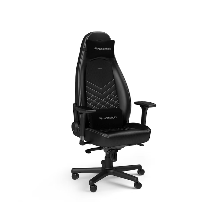 Noblechairs ICON Black/Platinum White Chaise gamer Noblechairs Maroc