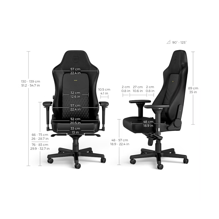 Noblechairs HERO Real Leather Black Chaise gamer Noblechairs Maroc