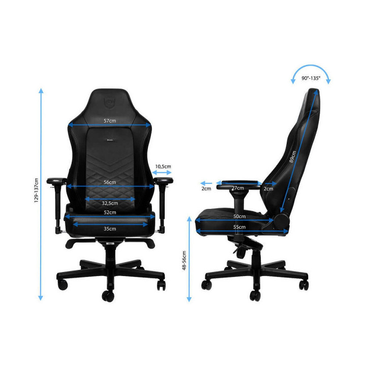 Noblechairs HERO Black Chaise gamer Noblechairs Maroc